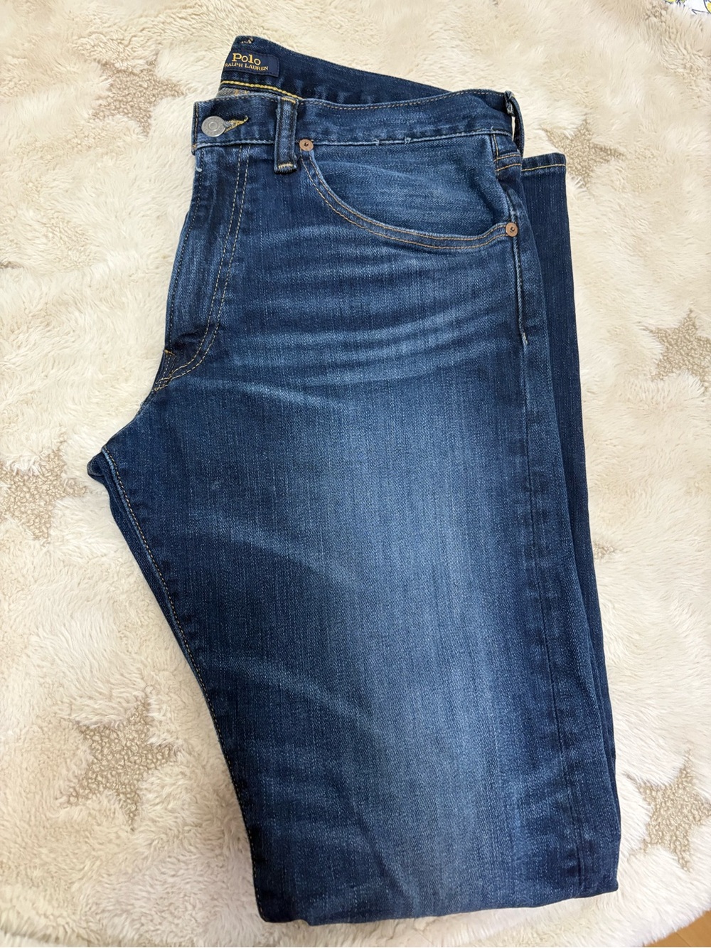 Ralph Lauren Slim Straight Jeans in Dark Blue Wash